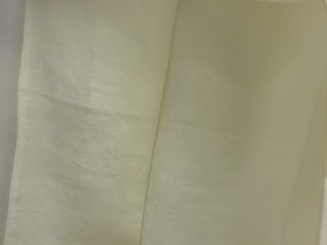  アンティーク　本麻すかし織流水に草花模様長襦袢